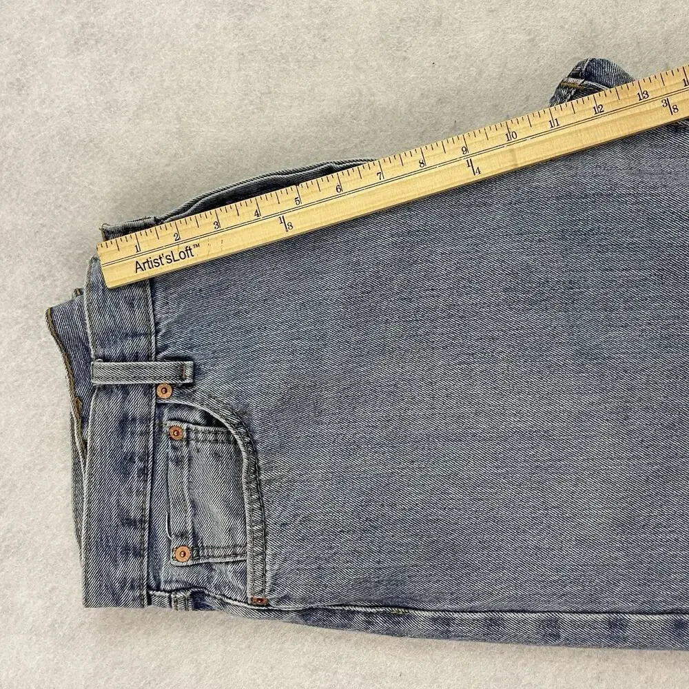 Levis 501 Jeans Mens Size 38X34 Blue Button Fly Straight Leg Medium Wash Denim